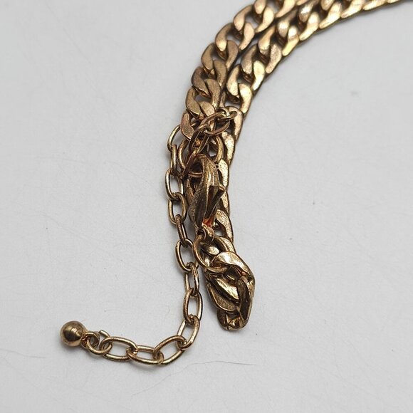 Peach Black MOP Acrylic Flower Statement Bling Necklace - Picture 7 of 9